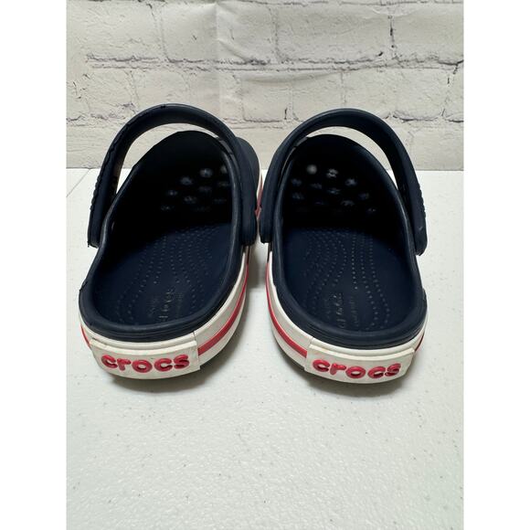 Crocs Crocband Clogs Kid Navy Red Rubber Slip-On Lightweight Casual - C8 - Picture 5 of 9